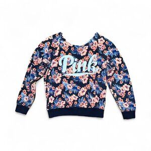 Pink - Victoria's Secret Open Shoulder Tropical Pullover Sweatshirt - Large
